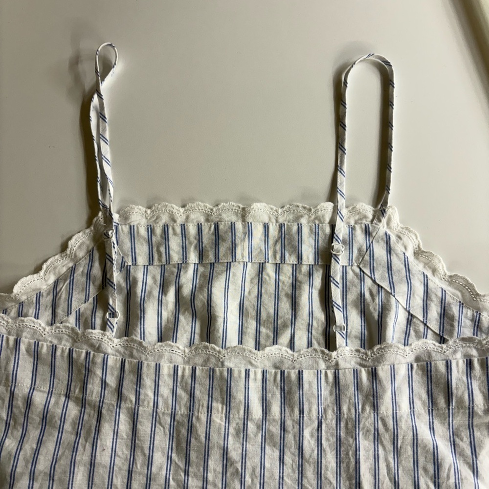 NWOT Auden Striped Blue and White Spaghetti Adjustable Straps Tank Top Summer - Picture 8 of 11